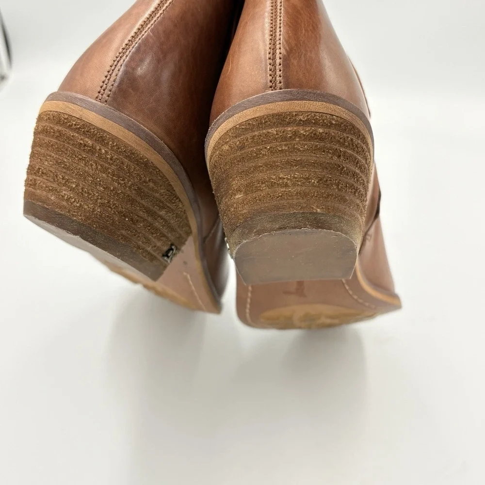 Sam Edelman Petty saddle brown leather ankle boots‎ size 5.5 side zip